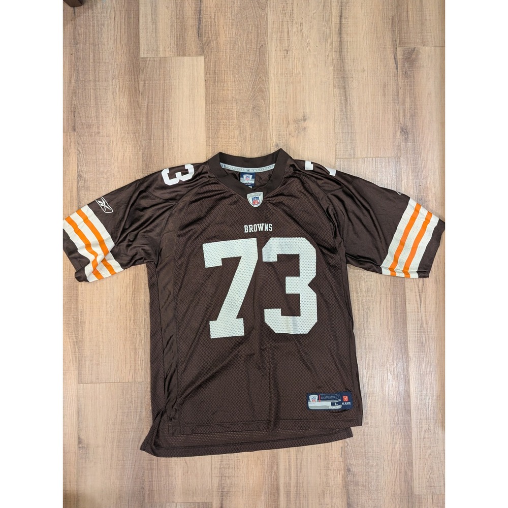 Joe Thomas 73 Cleveland Browns Reebok NFL Equipment Jersey Mens L Brown HOF
